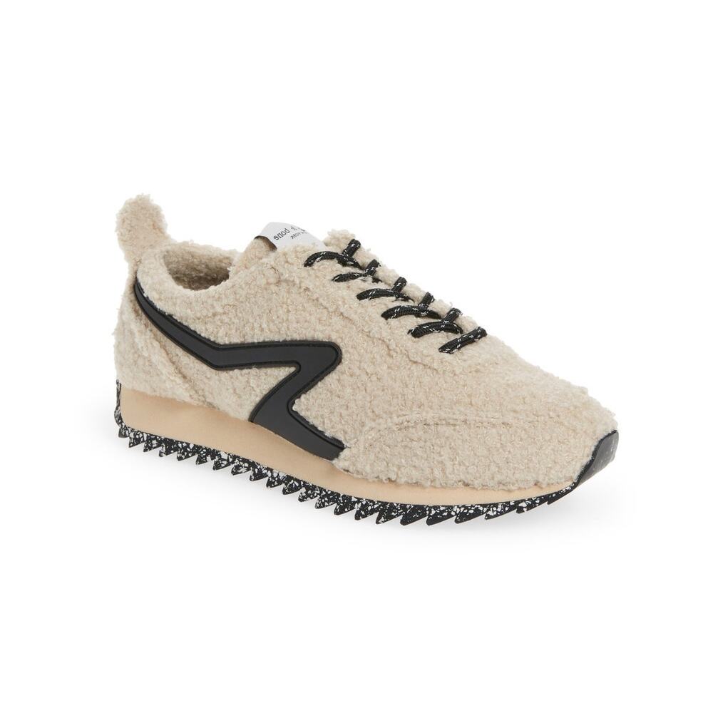 Rag & Bone Plush Beige Retro Runner Sneakers Size 40 - Picture 1 of 8